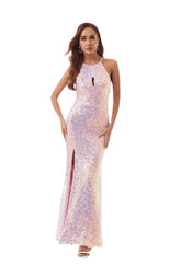 Vestido de fiesta largo sexy y elegante en color rosa de W&M My True Love